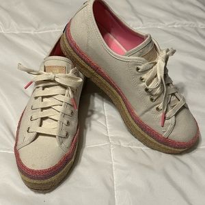 Keds x Kate Spade platform Sneakers Natural Pink Purple Lite Yellow Size 8.5